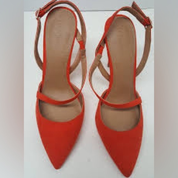NWT,H&M Nova Stiletto Heels,Tangerine Red,Sexy Crisscross Straps, Size US 8.5 - Picture 6 of 10